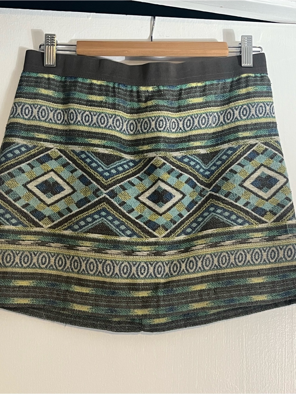 American Eagle Outfitters Geometric Aztec Mini Skirt in cool tones
